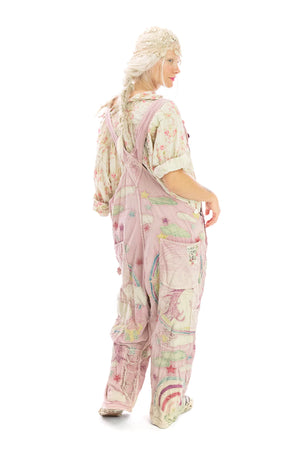 Magnolia Pearl Overall 037 - Applique Unicorn Overalls - Fairytale