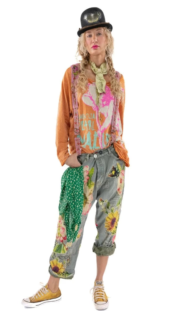 Magnolia Pearl Pants 433 - Miners Pants with Sunflower - Ashbury Peace