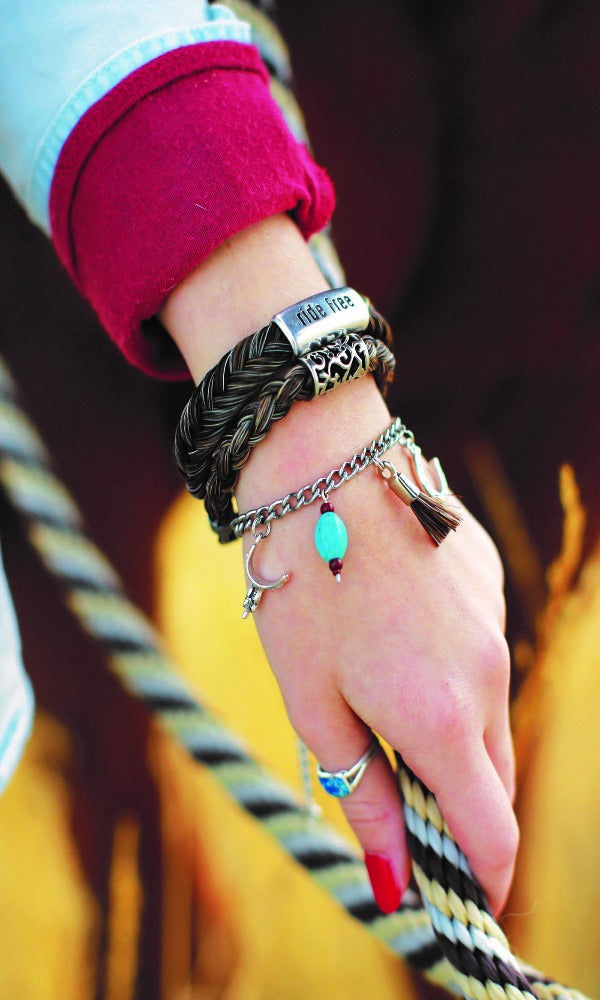 Cowboy Collectibles Ride Free Magnetic Clasp Bracelets - Light Grey - Cowgirl Kim