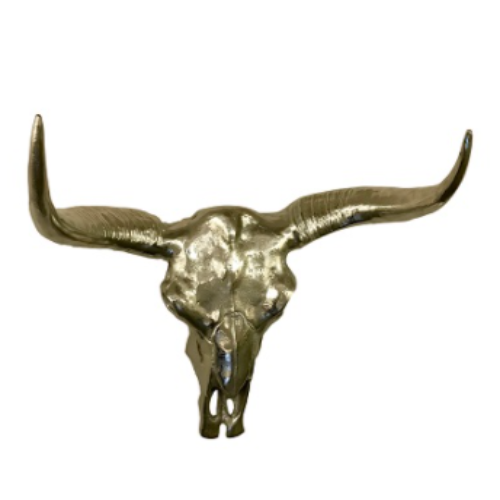 Cowgirl Kim  Wall Longhorn Skull - Aluminum