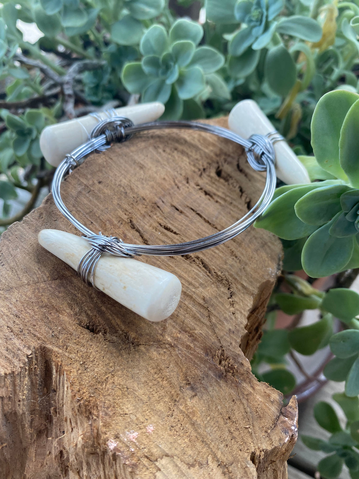Heather Ford Antler Silver Wire Wrapped Bracelet