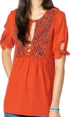 Double D Ranch Rose Scroll Top - Red