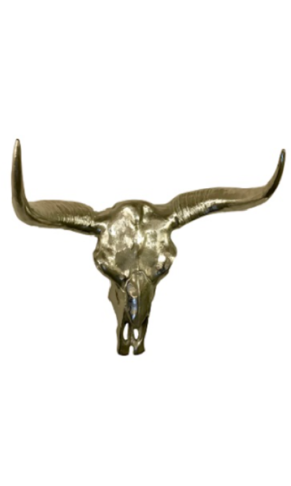 Cowgirl Kim  Wall Longhorn Skull - Aluminum