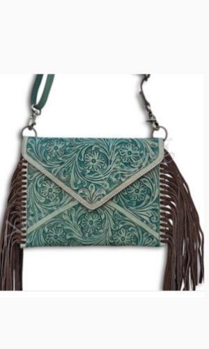 American Darling Tooled Turquoise Crossbody