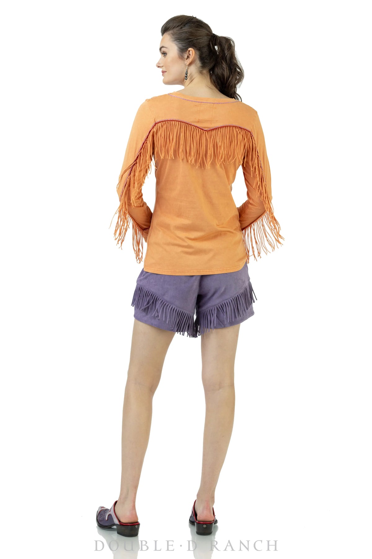 Double D Ranch - Wild Like the West Tee - Peach Flash