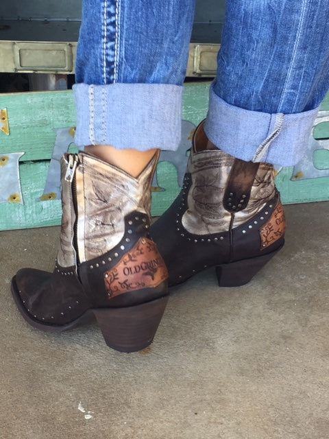 Old Gringo Polo Zipper Signature Ankle Boots~ Chocolate/Silver  Style BL3204-2 - Cowgirl Kim