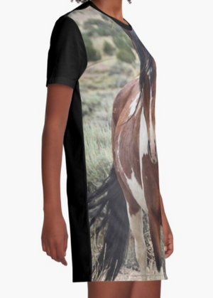 Cowgirl Kim Wild Stallion Graphic Tee Dress - Large Only