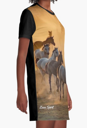 Cowgirl Kim Thundering Herd Graphic Tee Dress - Large Only