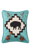 Cowgirl Kim Serape Turquoise Buffalo Pillow - Cowgirl Kim