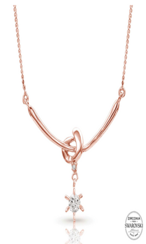 Sterling Lane Rose Love Knot Necklace - In Stock