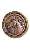 Bella Rose Exclusive Cowgirl Kim Quarter Horse Medal Brass Ring - Silver or Brass