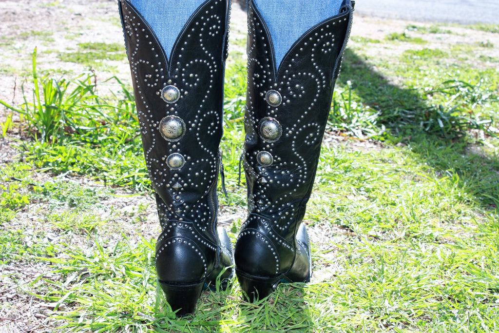 Cowgirl Kim Custom Black Sunshine Boots by Lane Boots - Cowgirl Kim