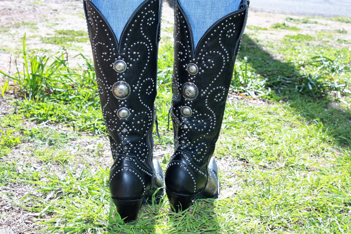 Cowgirl Kim Custom Black Sunshine Boots by Lane Boots - Cowgirl Kim