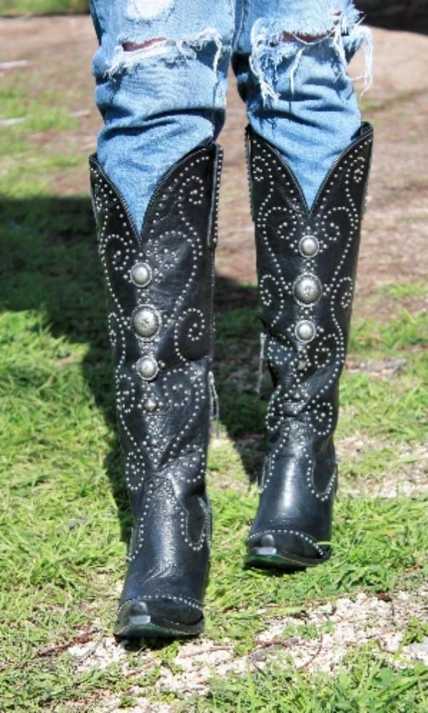 Cowgirl Kim Custom Black Sunshine Boots by Lane Boots - Cowgirl Kim
