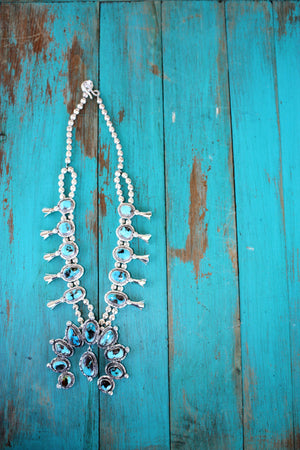 Sunwest Silver ~ Carico Lake and Dipped Sterling Silver Squash Blossom - Cowgirl Kim