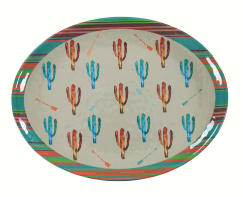 Cowgirl Kim Cactus Design Melamine Serving Platter - Cowgirl Kim