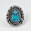 Vicki Orr Vintage Blue Diamond Turquoise Navajo Ring - Size 6.5