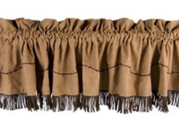 Cowgirl Kim Barb Wire Tan Faux Suede Valance - Cowgirl Kim