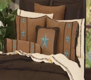 Cowgirl Kim Laredo w/ Turquoise Stars Comforter Set - Cowgirl Kim