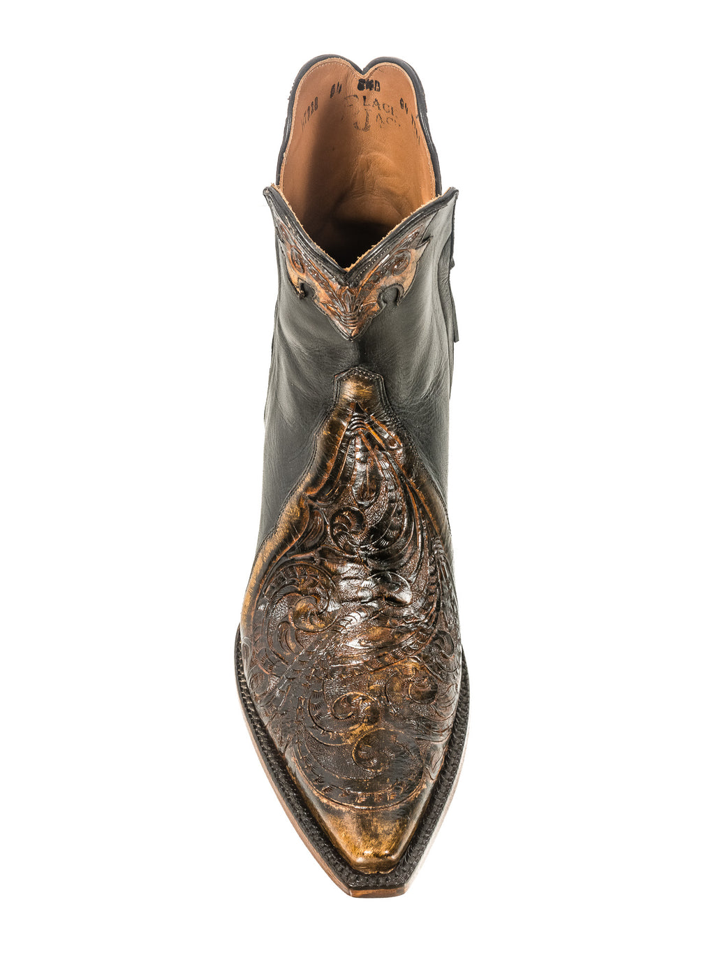 Black Jack Tooled Sanded Brown Bootie - Cowgirl Kim