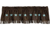 Cowgirl Kim Laredo Chocolate Faux Suede Valance w/ Turquoise Stars - Cowgirl Kim
