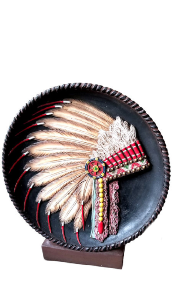 Cowgirl Kim Indian Headdress Table Plaque