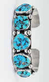 Vicki Orr Vintage 5 Stone Kingman Turquoise Sterling Silver Cuff Bracelet - Cowgirl Kim