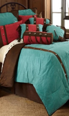 Cowgirl Kim Cheyenne Turquoise Faux Leather Comforter Set - Cowgirl Kim