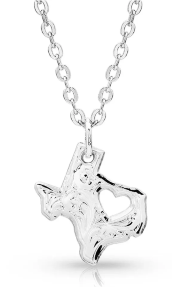 Montana Silversmith I Heart Texas State Charm Necklace - In Stock