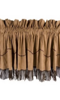 Cowgirl Kim Barb Wire Tan Faux Suede Valance - Cowgirl Kim
