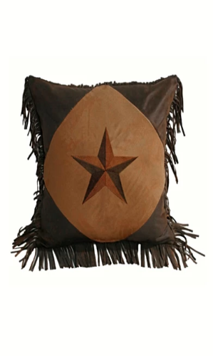 Cowgirl Kim Laredo Tan Star Pillow - Cowgirl Kim