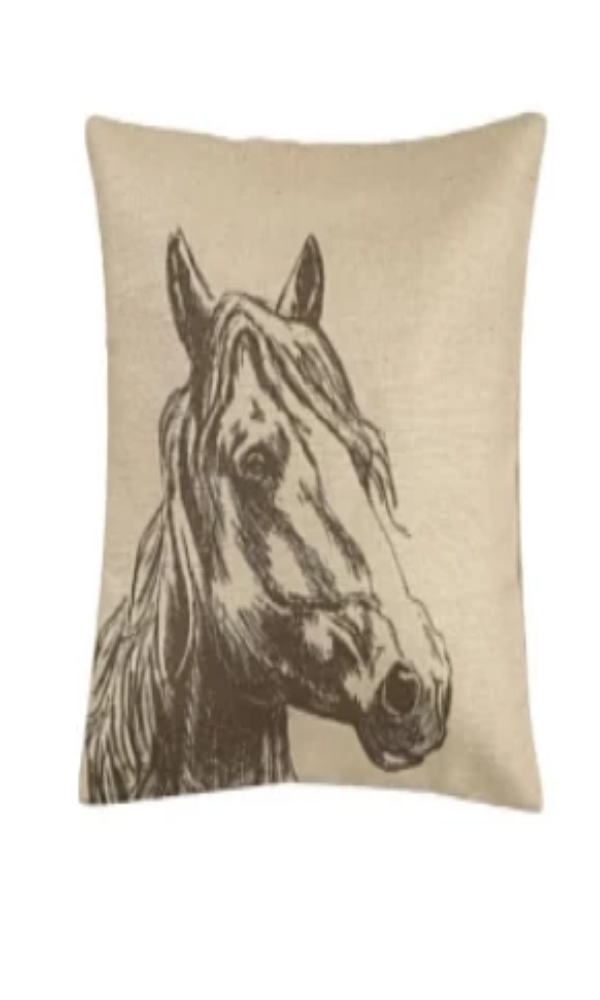 Cowgirl Kim Horse Head Burlap Pillow - Cowgirl Kim