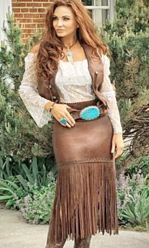 Wild Instincts Long Fringed Skirt- Chocolate Brown - Cowgirl Kim